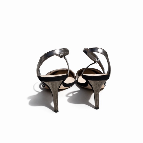 Sam Edelman Othello Snake-Embossed Slingback Heels Metallic Bronze Size 9.5 - Picture 3 of 11